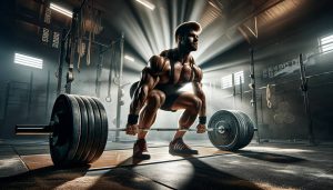 powerlifter executing a heavy deadlift with perfect