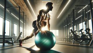 the dynamic stability ball exercise within a modern gym setting